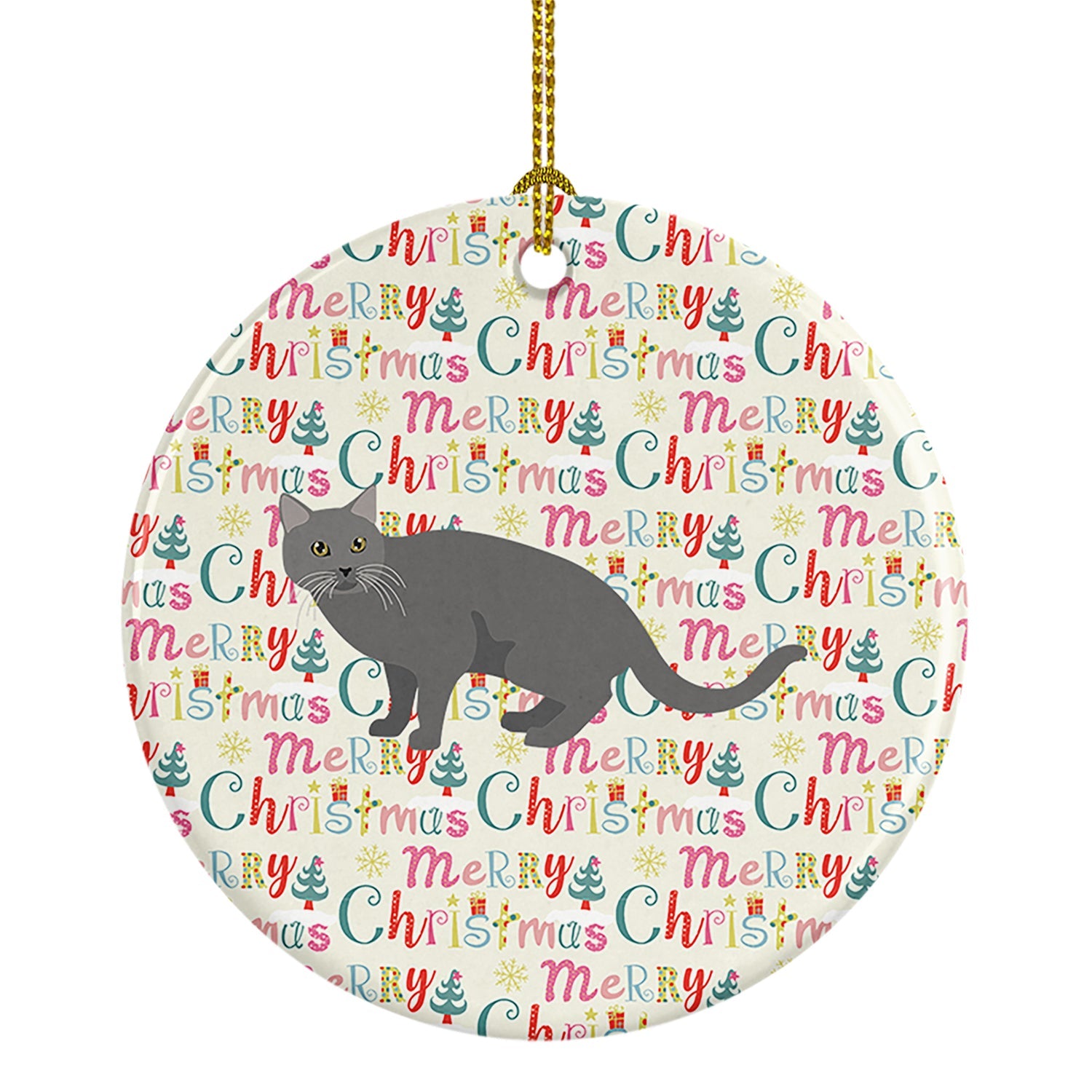 Chartreux #1 Cat Christmas Ceramic Ornament