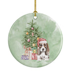 Basset Hound Puppy #2 Christmas Presents and Tree Ceramic Ornament