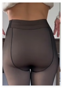 Women Winter Translucent Fleece Warm Leggings