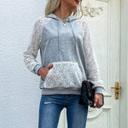 Women's Hooded Sweatshirt with Lace Panel | Streetwear