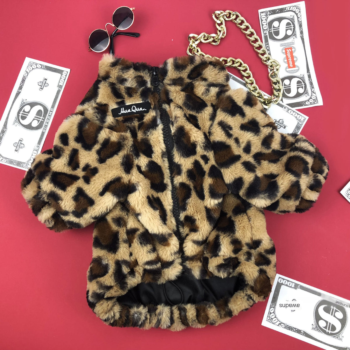 Thickened Leopard Coat for Dogs - Spring & Autumn Wear
