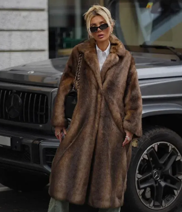Women's Winter Warm Long Imitation Mink Coat