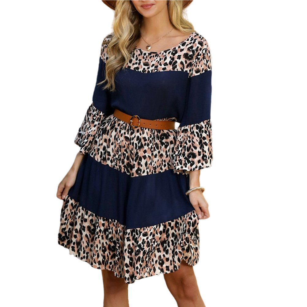 Printed Round Neck Pullover Dress for Women | Streetwear