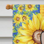 Summer Sunflowers Tricolor Cardigan Corgi House Flag