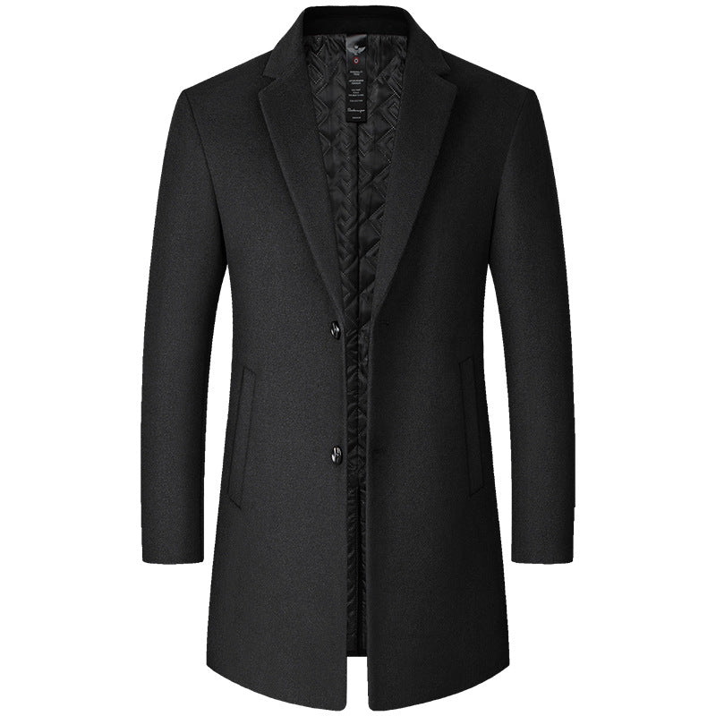 Men's Casual Wool Coat for Middle-Aged Wearers