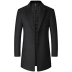 Men's Casual Wool Coat for Middle-Aged Wearers