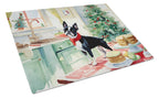 Boston Terrier Christmas Cookies Glass Cutting Board