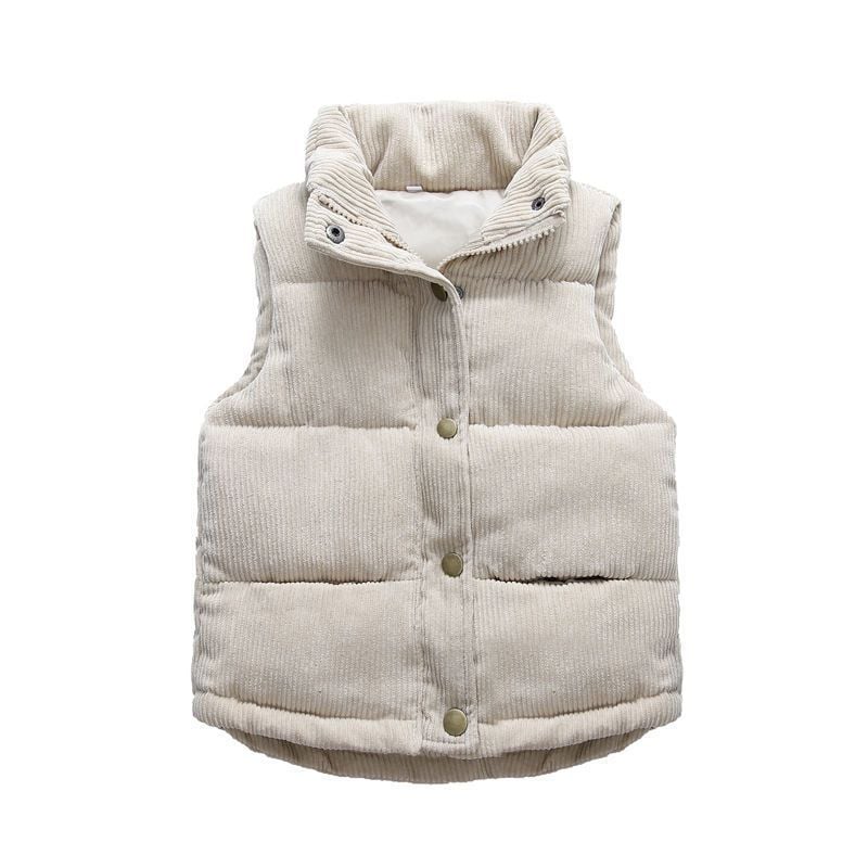 Cotton Padded Vest Jacket for Kids in Corduroy