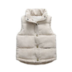 Cotton Padded Vest Jacket for Kids in Corduroy