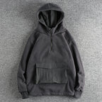 Men's Heavy Double Polar Fleece Half-Neck Hoodie | Streetwear
