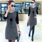 Korean Plus Velvet Padded Mid-Length Sweater Dress