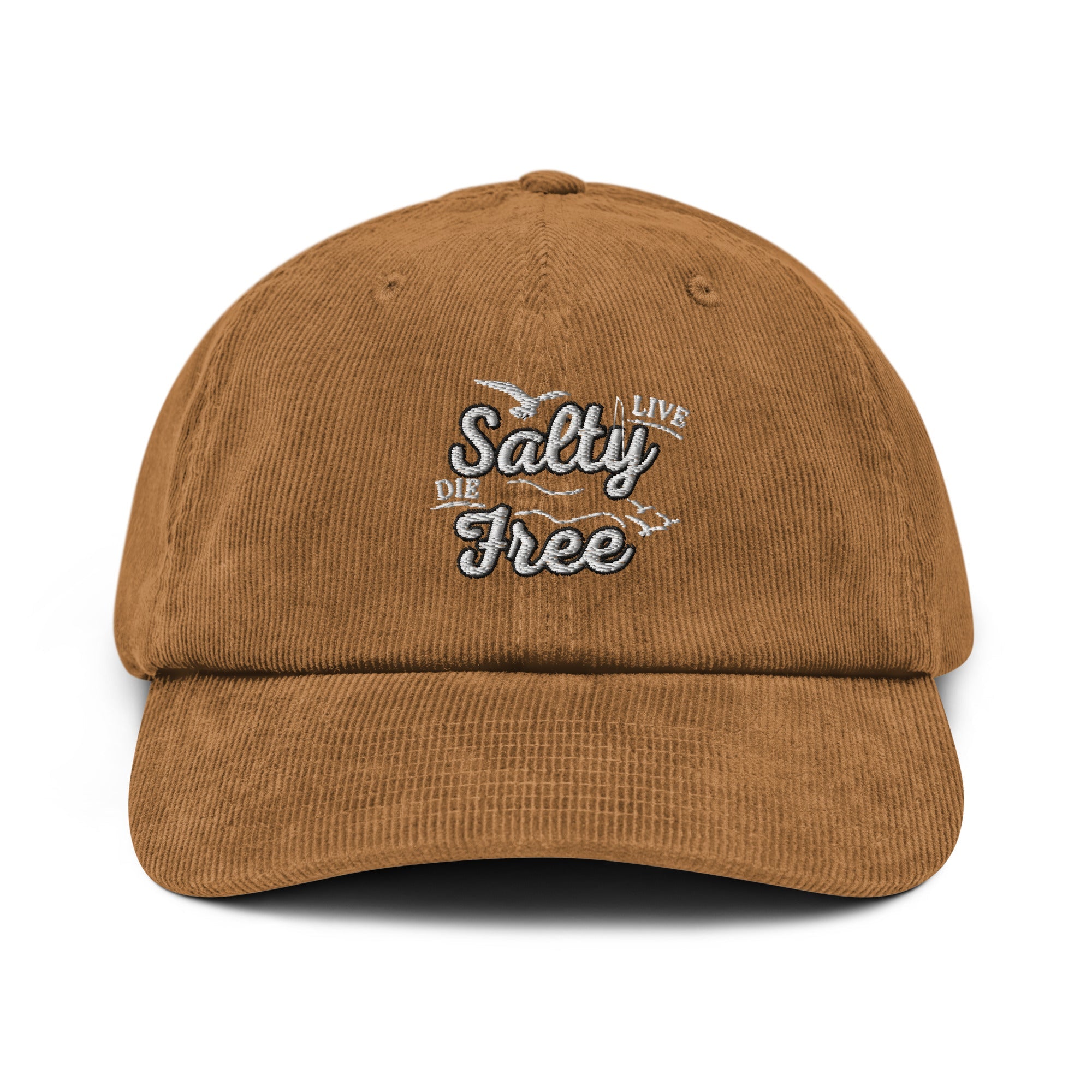 Live Salty, Die Free Corduroy hat | Embroidered Cap