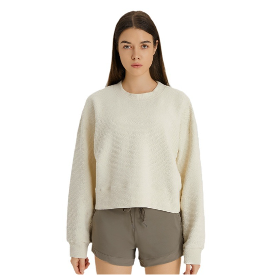 Loose Yoga Short Pullover Sweater for Staircase Style | Streetwear