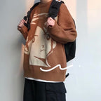 Retro Streetwear Thick Warm Knitted Pullover for Men | Streetwear