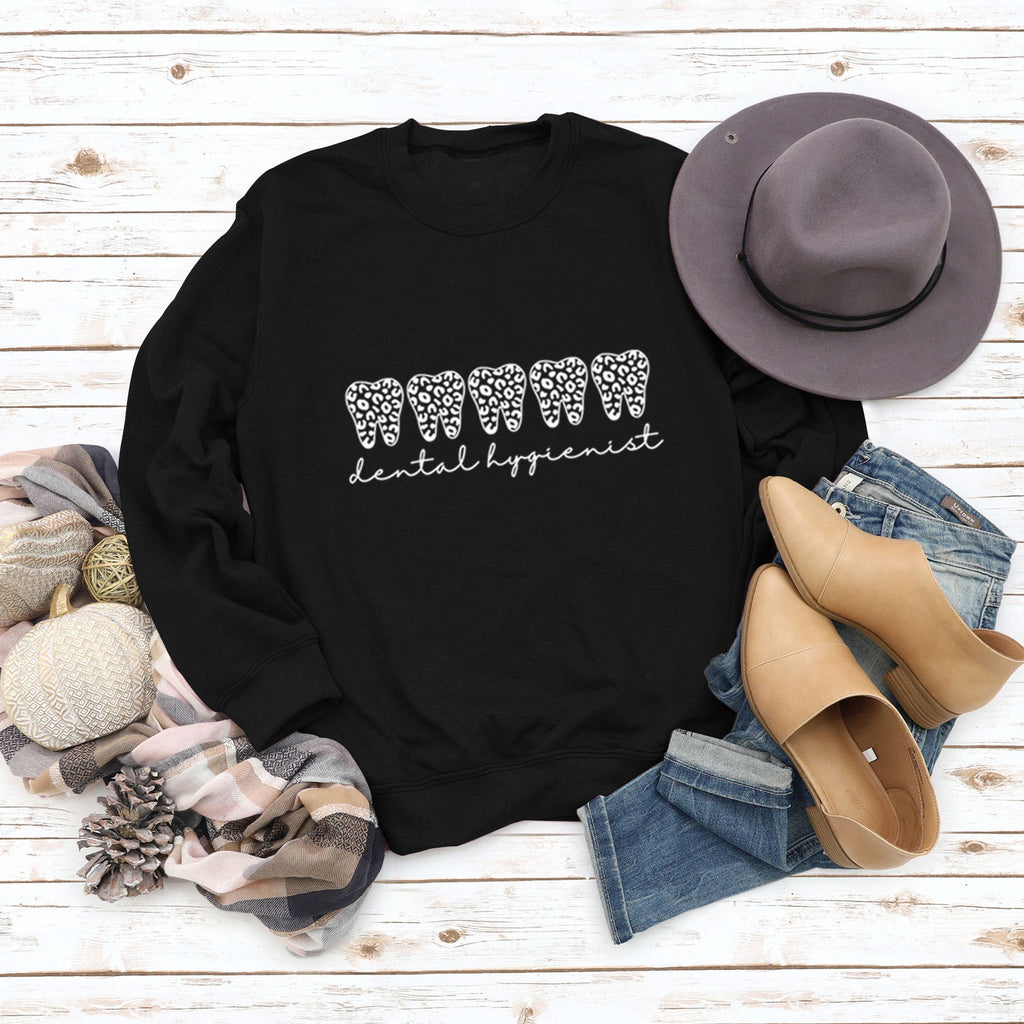 Leopard Print Long Sleeve Crew Neck Sweater