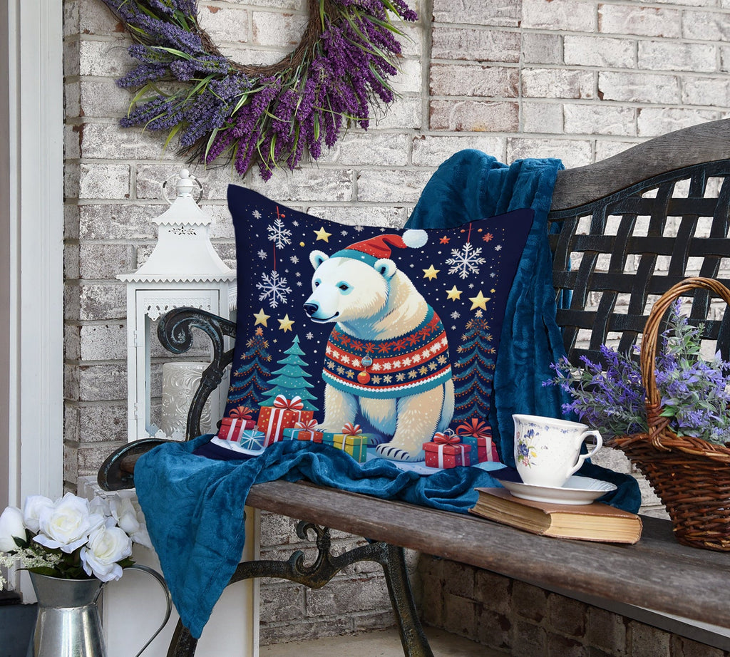 Polar Bear Christmas Throw Pillow