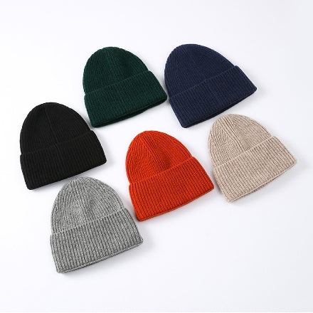 Solid Color Wool Hat - Loose and Warm Fashion Accessory | Embroidered Cap
