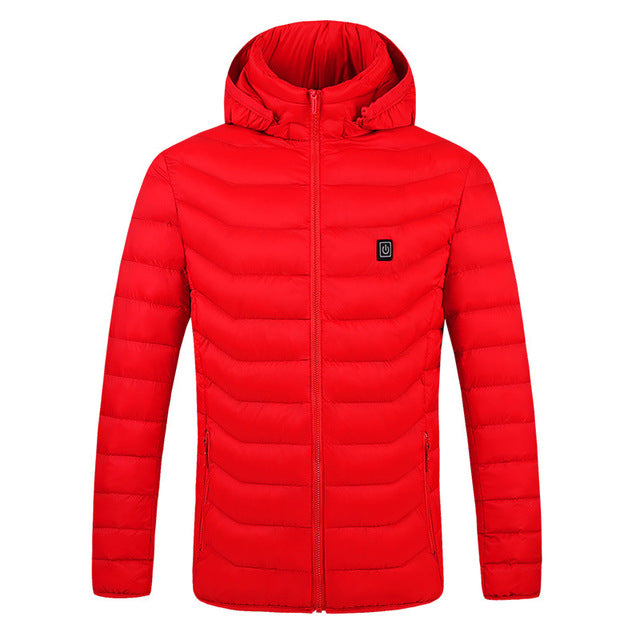 2024 Men's USB Heated Hooded Cotton Jacket