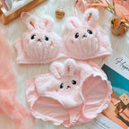 Moon Rabbit Plush Bra and Panties Set