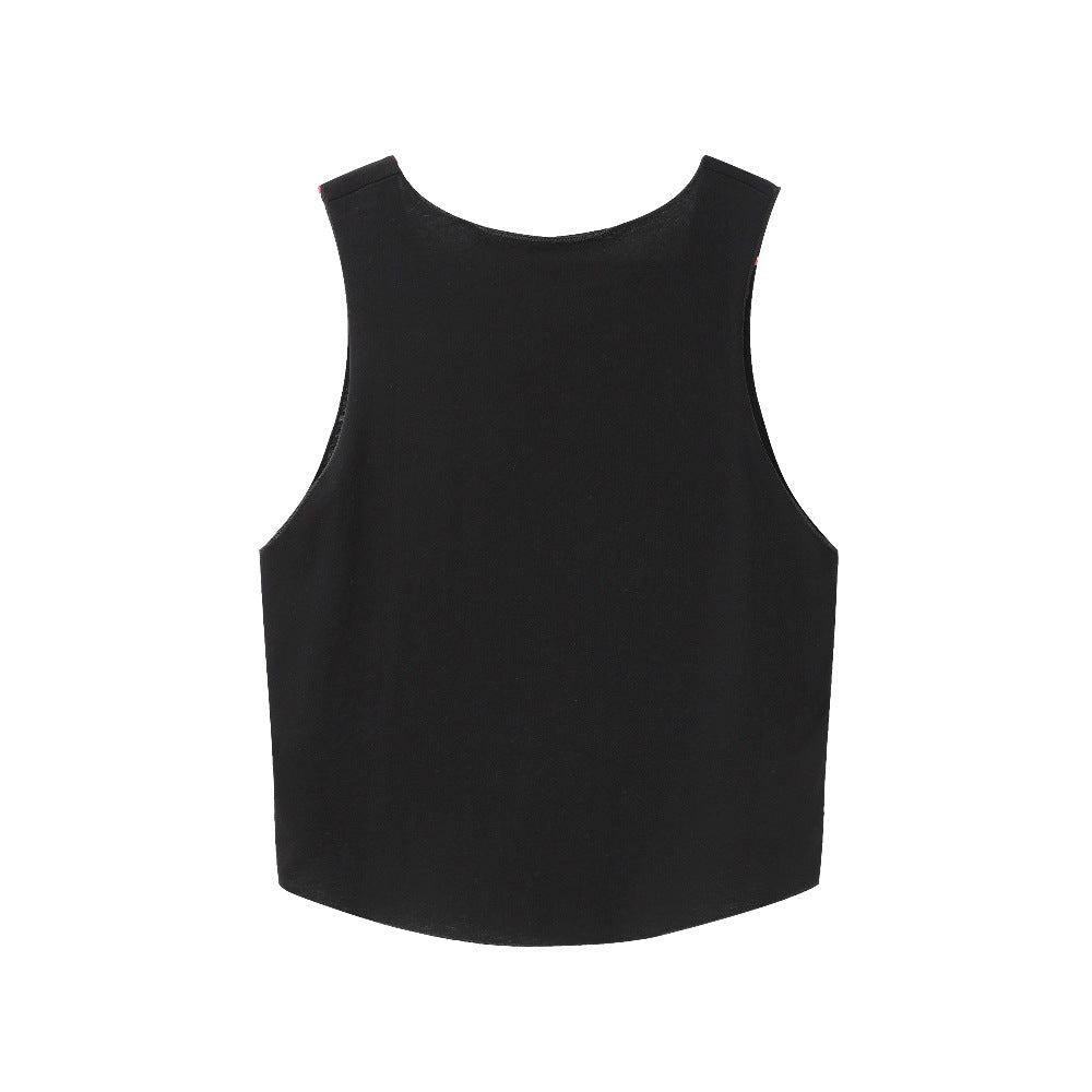 Killin' It Oversized Letter Print Black & White Tank Top