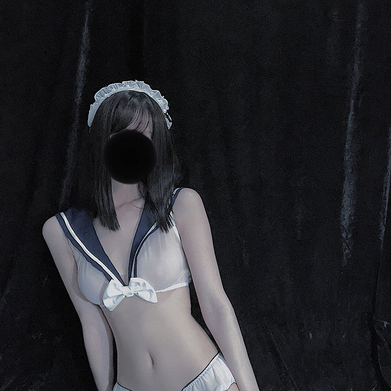 Sheer Lace Sailor Uniform Lingerie Set 6911