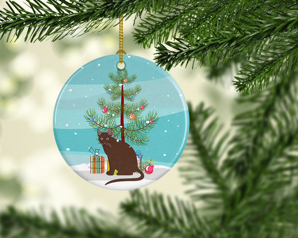Raas Cat Christmas Ceramic Ornament