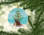 Raas Cat Christmas Ceramic Ornament