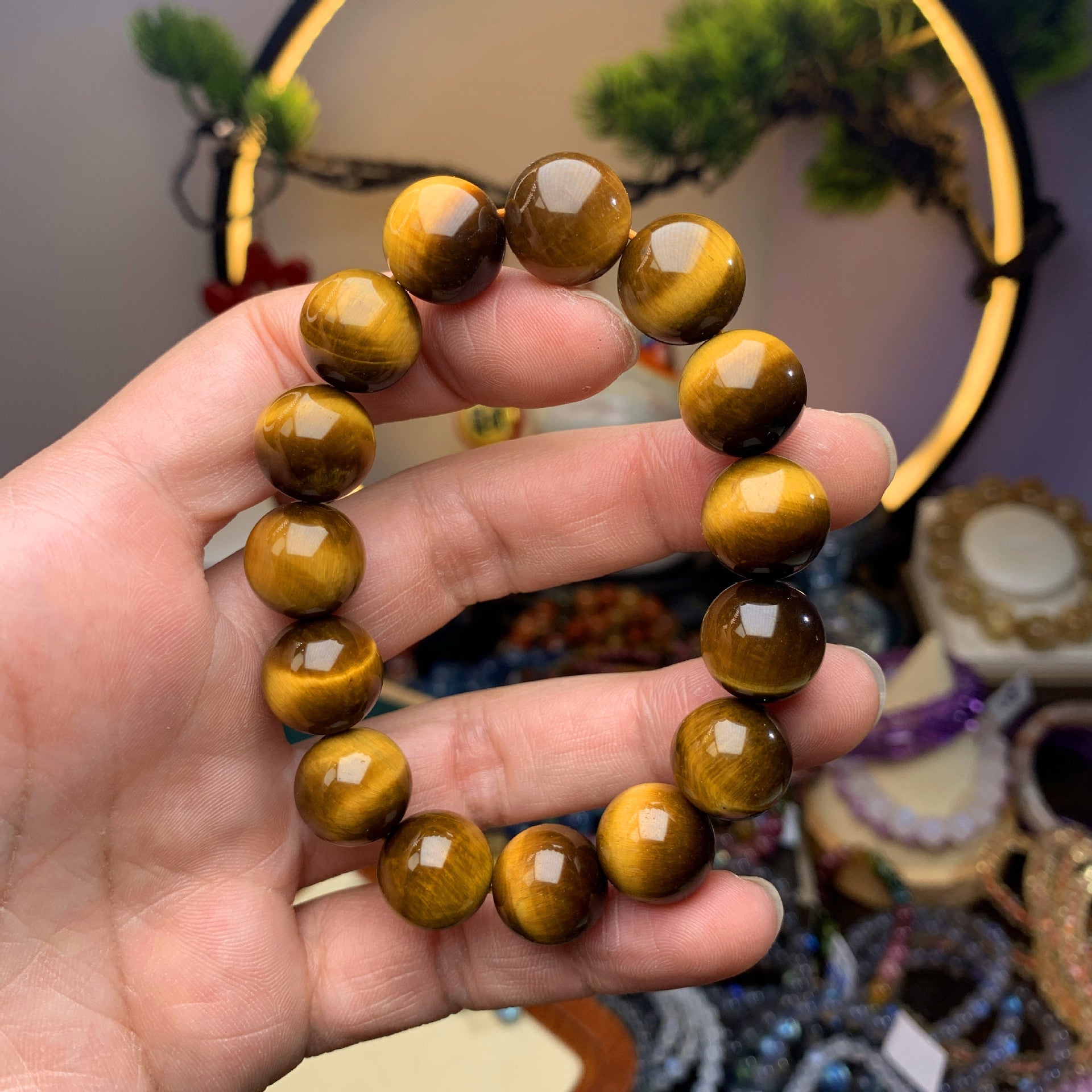 Yellow Tiger Eye Beaded Bracelet