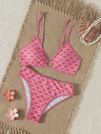 Leopard Ring-Front Bikini Set