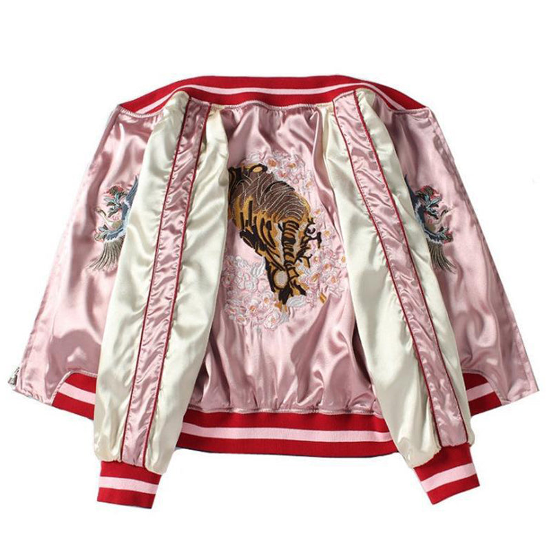 Reversible Tiger Mount Fuji Embroidered Jacket for Women
