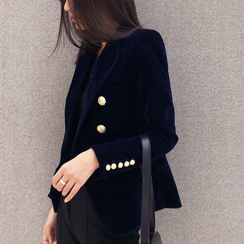 Double Breasted Long Sleeve Suit Jacket
