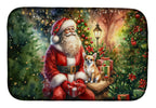 Chihuahua and Santa Claus Dish Drying Mat