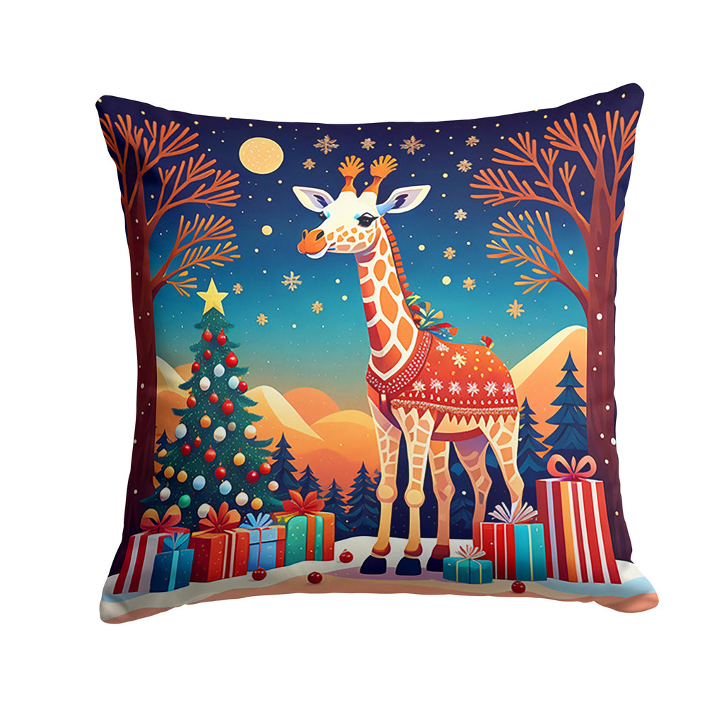 Giraffe Christmas Throw Pillow