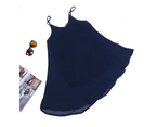 Women's Dress - Sleeveless Short Skirt Design