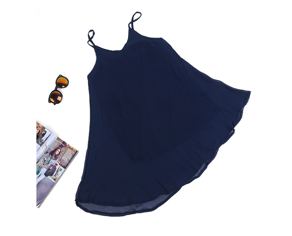 Women's Dress - Sleeveless Short Skirt Design