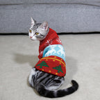 High Collar Knitted Christmas Sweater for Pets