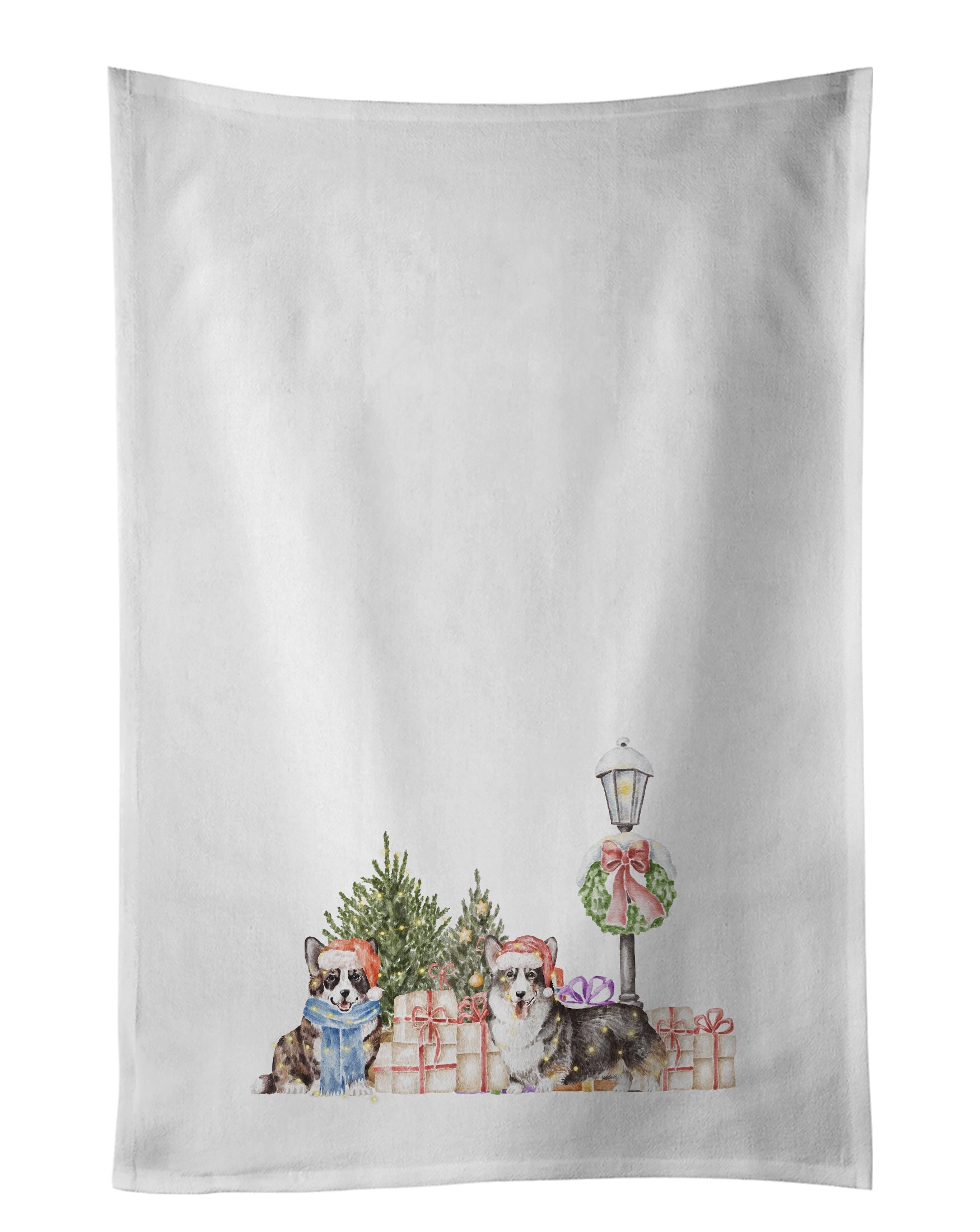 Corgi Duo with Christmas Wonderland Kitchen Towel Set of 2