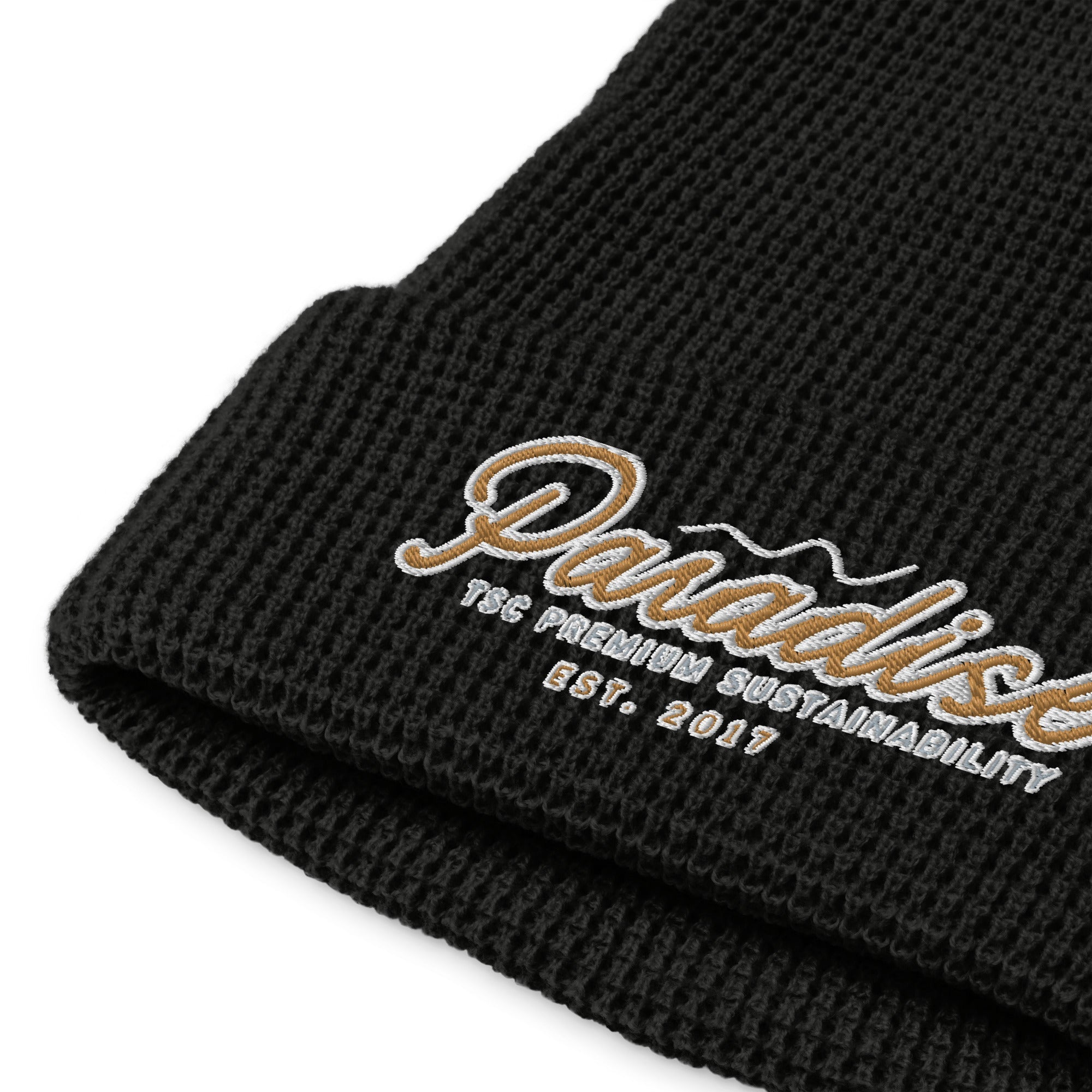 Premium Paradise Waffle Beanie | Embroidered Cap