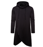 Men's Slim Fit Mid Length Solid Color Hoodie | Streetwear