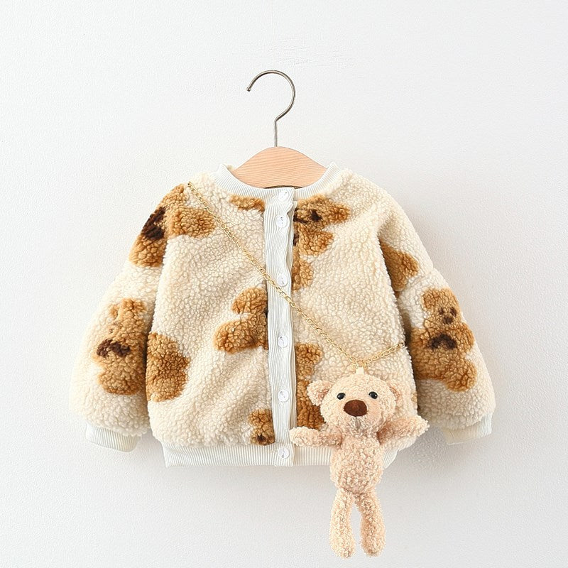 Plus Velvet Bear Bag Plush Coat for Autumn & Winter