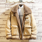 Men's Casual Coat in Fashion Lamb Wool and Cotton