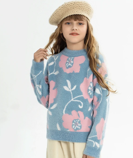 Radish Rabbit Jacquard Knitted V-neck Cardigan for Boys
