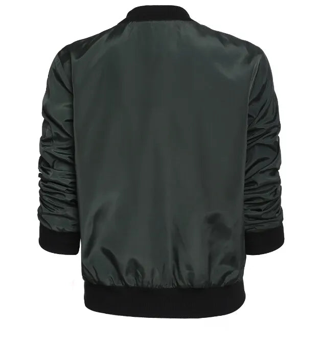 Casual Solid Color Bomber Jacket