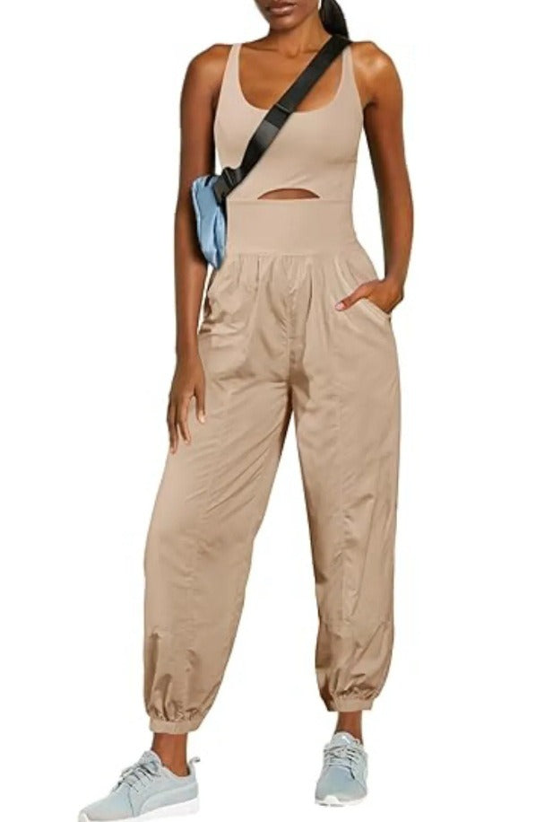 Camisole Tracksuits Romper with Pockets (One Set)