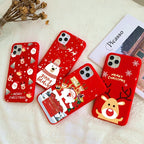 Christmas Red Cartoon Frosted Painted Phone Case | Protective Cover