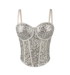 Sequin Lace Bustier Top