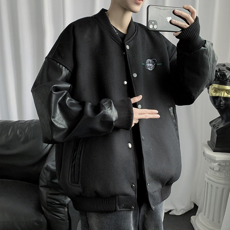 Men's Hot Drill Embroidered Baseball Jacket