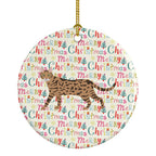 Serengeti Cat Christmas Ceramic Ornament