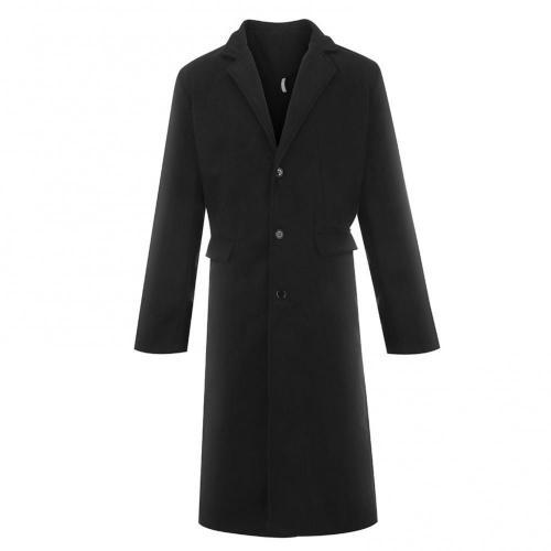 Men's Long Sleeve Button Jacket - Mid-Length Street Style