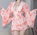 Japanese Floral Kimono Adult Costume Lingerie Set